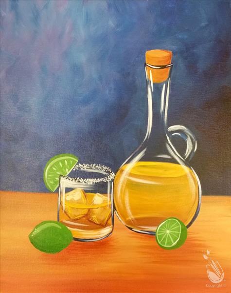 Tequila on the rocks painting