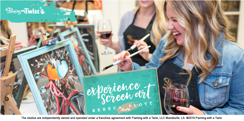 Rebeca Flott Arts Screen Art exclusively at Painting with a Twist!